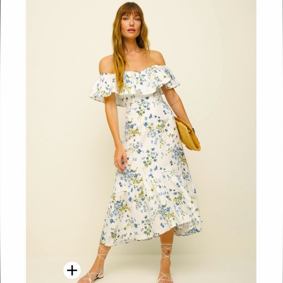 🌿|NWT| Reformation Baela Linen Dress in Clarita - Picture 3 of 14